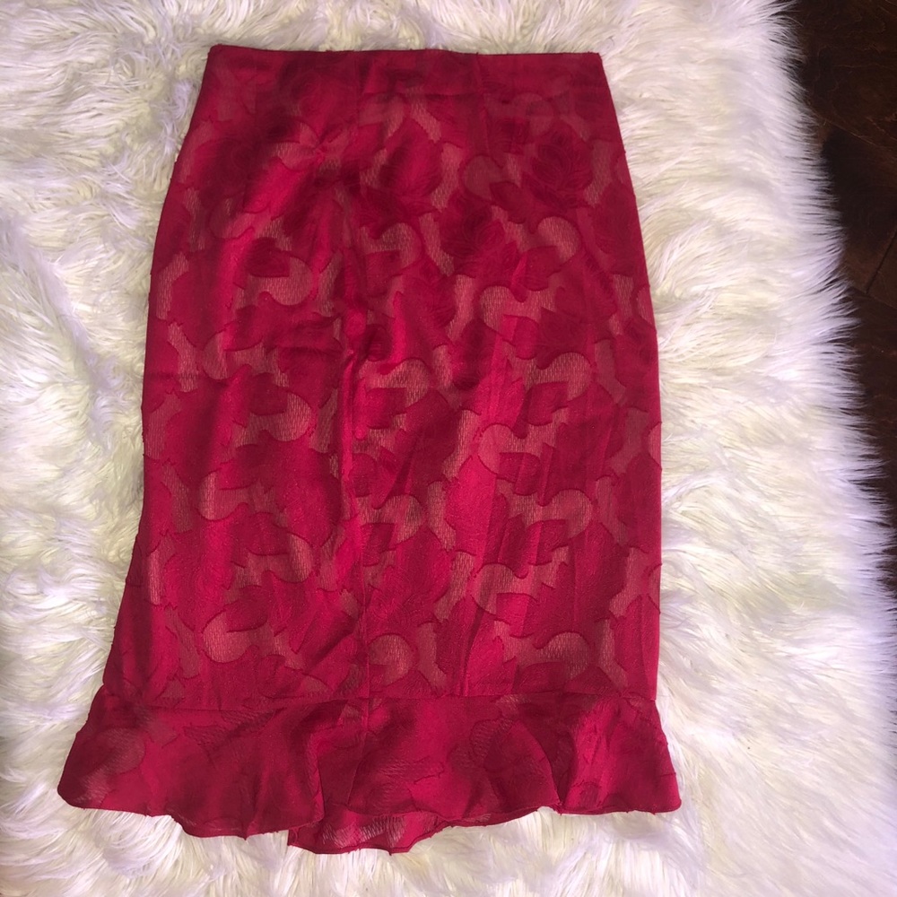 Free people red lace tulip skirt size 6
